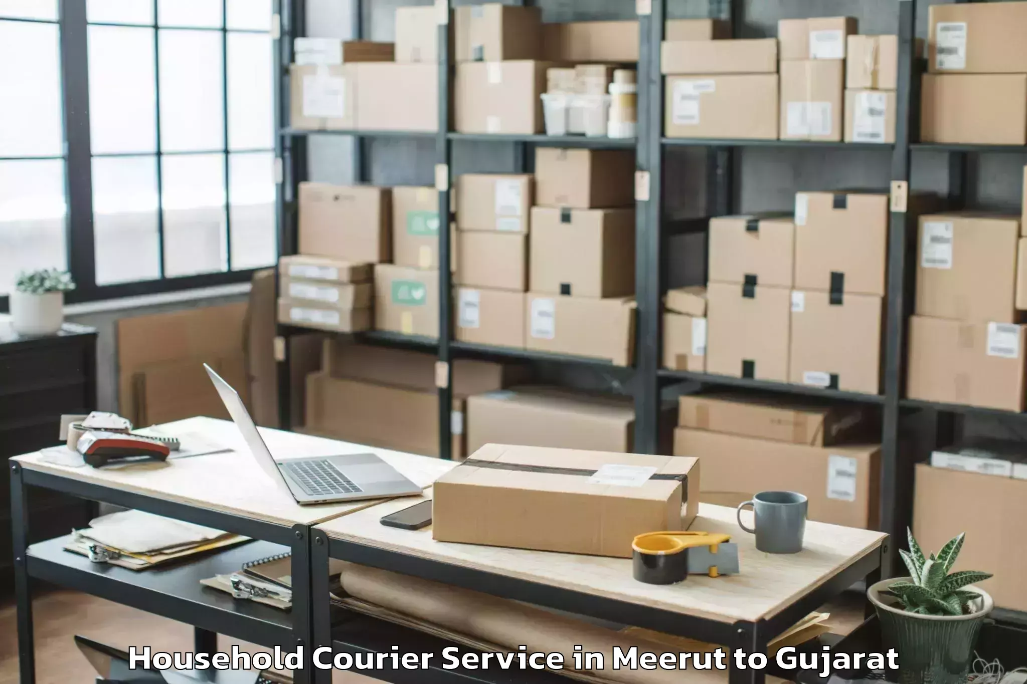 Trusted Meerut to Rudra Mata Airport Bhj Household Courier